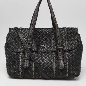 Bottega Veneta Vivo Cervo Black Deerskin Bag